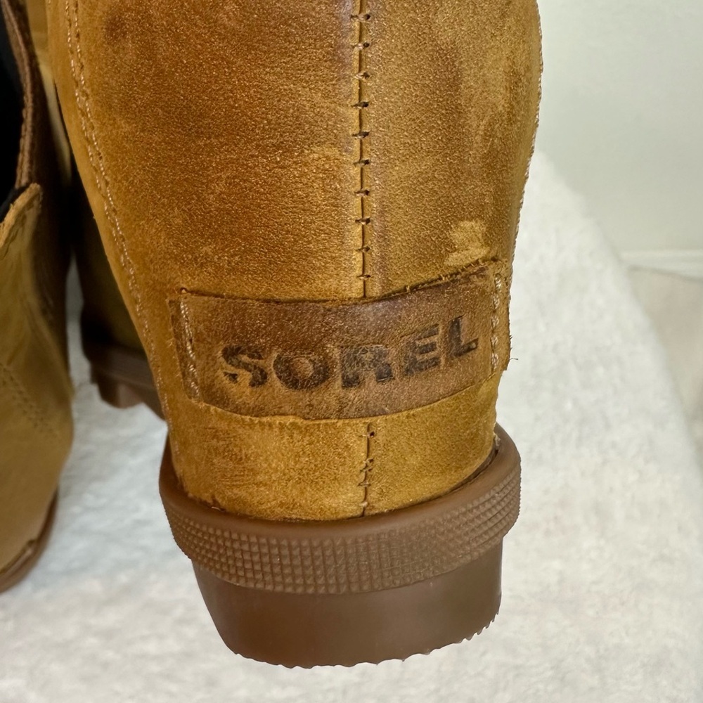 Sorel Women's Joan Of Arctic Wedge I| Chelsea Boot CAMEL Brown Size 7 - Picture 11 of 17